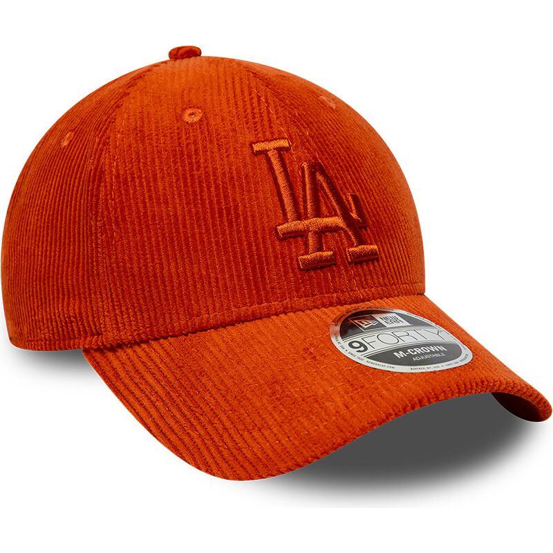 kasketter-buet-orange-justerbar-rem-9forty-m-crown-cord-fra-los-angeles-dodgers-mlb-af-new-era