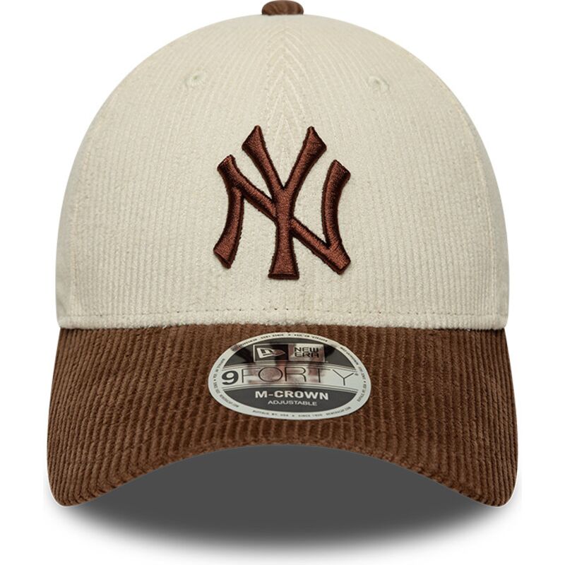 kasketter-buet-brun-justerbar-rem-9forty-m-crown-cord-fra-new-york-yankees-mlb-af-new-era