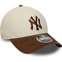 kasketter-buet-brun-justerbar-rem-9forty-m-crown-cord-fra-new-york-yankees-mlb-af-new-era