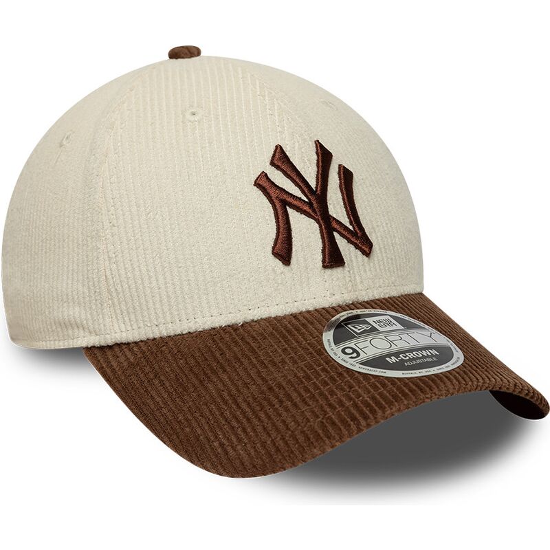 kasketter-buet-brun-justerbar-rem-9forty-m-crown-cord-fra-new-york-yankees-mlb-af-new-era