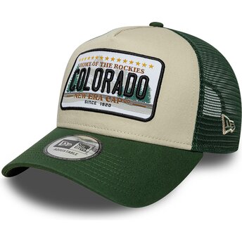 Kasketter buet grøn snapback A Frame License Plate fra Colorado af New Era