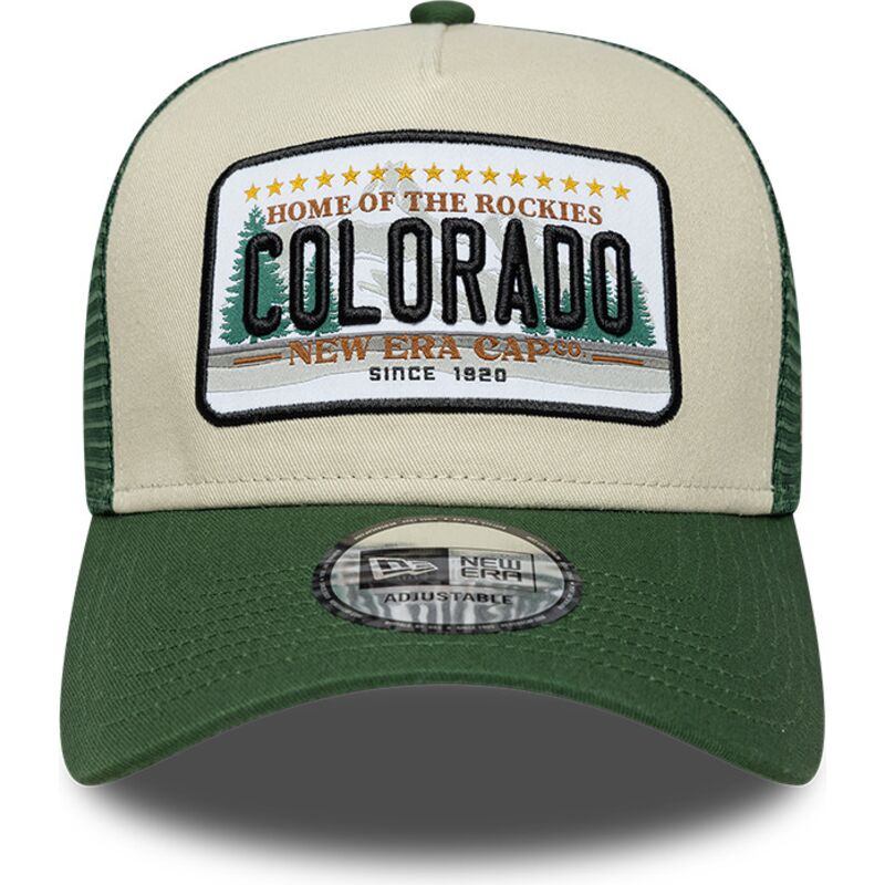 kasketter-buet-gron-snapback-a-frame-license-plate-fra-colorado-af-new-era