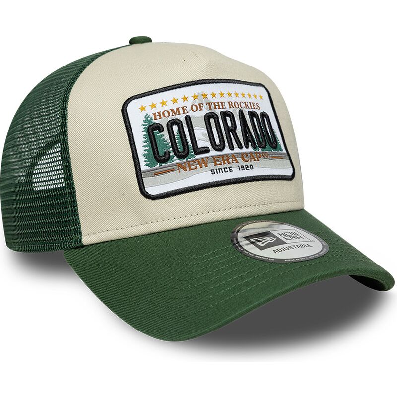 kasketter-buet-gron-snapback-a-frame-license-plate-fra-colorado-af-new-era