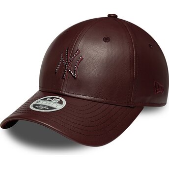 Kasketter buet brun snapback 9FORTY M-Crown PU Diamante fra New York Yankees MLB af New Era