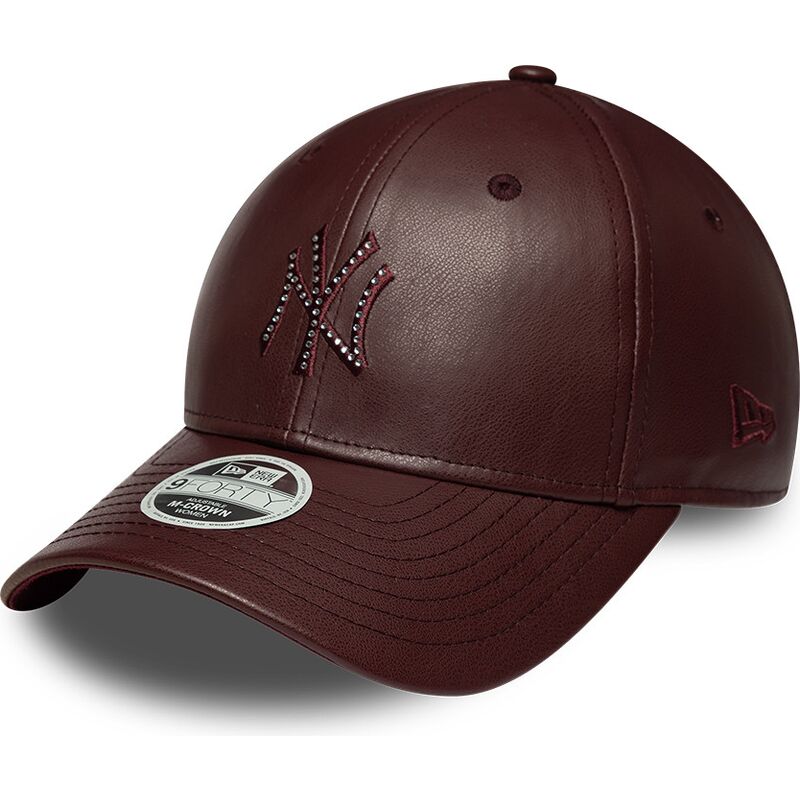 kasketter-buet-brun-snapback-9forty-m-crown-pu-diamante-fra-new-york-yankees-mlb-af-new-era