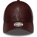 kasketter-buet-brun-snapback-9forty-m-crown-pu-diamante-fra-new-york-yankees-mlb-af-new-era