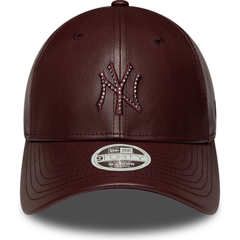 kasketter-buet-brun-snapback-9forty-m-crown-pu-diamante-fra-new-york-yankees-mlb-af-new-era