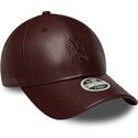 kasketter-buet-brun-snapback-9forty-m-crown-pu-diamante-fra-new-york-yankees-mlb-af-new-era