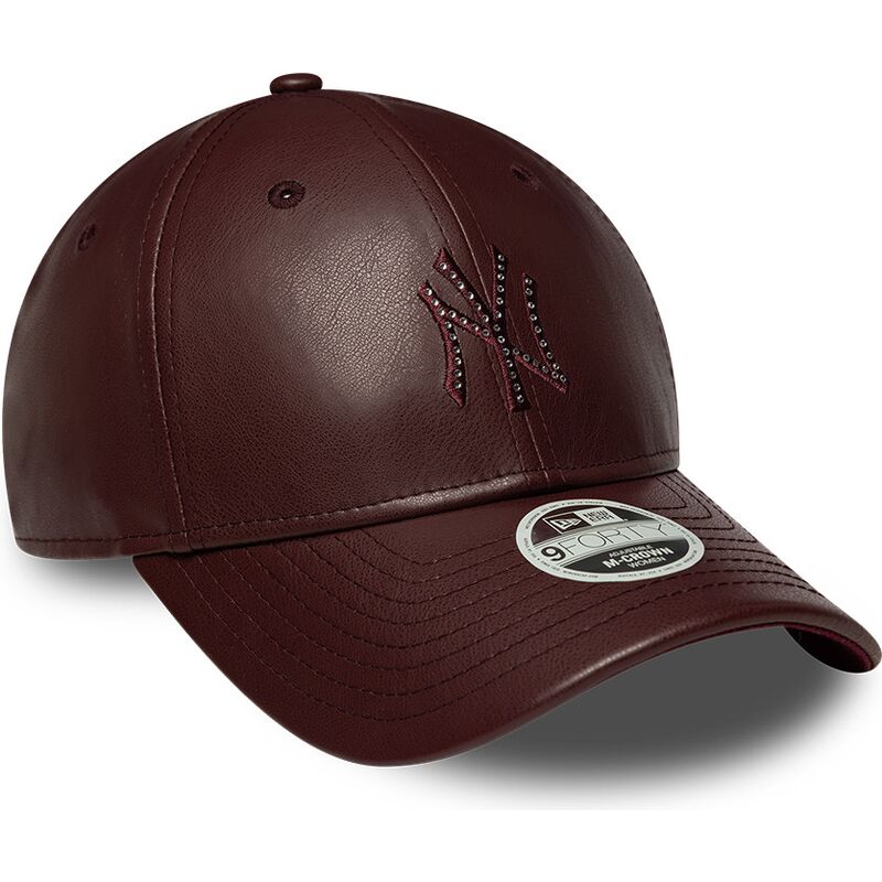 kasketter-buet-brun-snapback-9forty-m-crown-pu-diamante-fra-new-york-yankees-mlb-af-new-era