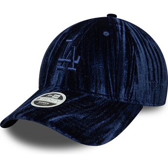 Kasketter buet marineblå justerbar rem 9TWENTY Velour fra Los Angeles Dodgers MLB af New Era