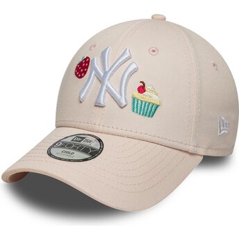 Kasketter buet lyserød justerbar rem til barn 9FORTY Food Icon Cupcake fra New York Yankees MLB af New Era