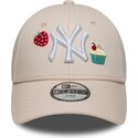 kasketter-buet-lyserod-justerbar-rem-til-barn-9forty-food-icon-cupcake-fra-new-york-yankees-mlb-af-new-era