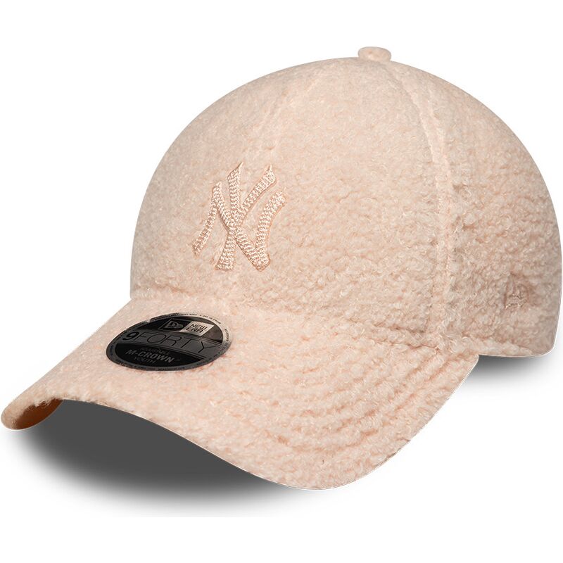 kasketter-buet-lyserod-snapback-til-barn-rosa-9forty-m-crown-winter-borg-fra-new-york-yankees-mlb-af-new-era