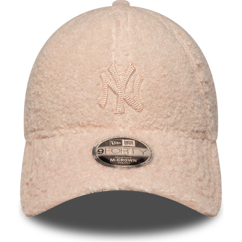 kasketter-buet-lyserod-snapback-til-barn-rosa-9forty-m-crown-winter-borg-fra-new-york-yankees-mlb-af-new-era
