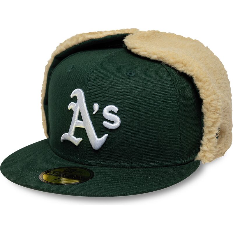 kasketter-flad-gron-tilpasset-59fifty-dogear-world-series-fra-oakland-athletics-mlb-af-new-era