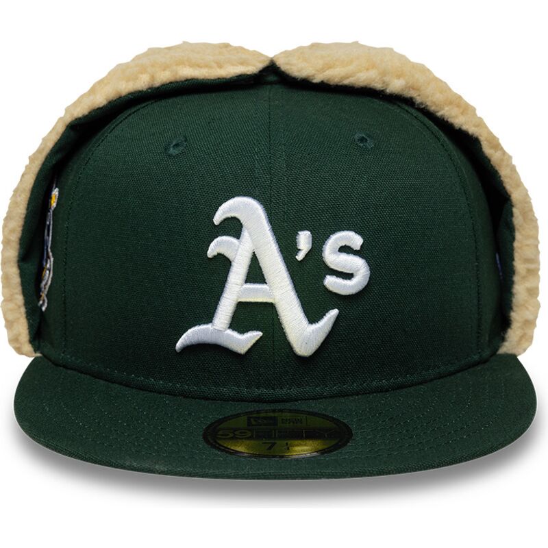 kasketter-flad-gron-tilpasset-59fifty-dogear-world-series-fra-oakland-athletics-mlb-af-new-era