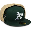kasketter-flad-gron-tilpasset-59fifty-dogear-world-series-fra-oakland-athletics-mlb-af-new-era