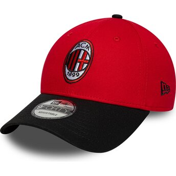 Kasketter buet rød justerbar rem 9FORTY Contrast fra AC Milan Serie A af New Era