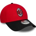 kasketter-buet-rod-justerbar-rem-9forty-contrast-fra-ac-milan-serie-a-af-new-era
