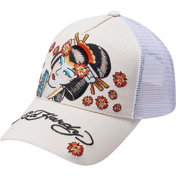 Kasketter buet beige snapback Tokyo Geisha af Ed Hardy