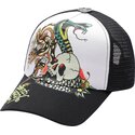 kasketter-buet-sort-snapback-snake-and-skull-af-ed-hardy