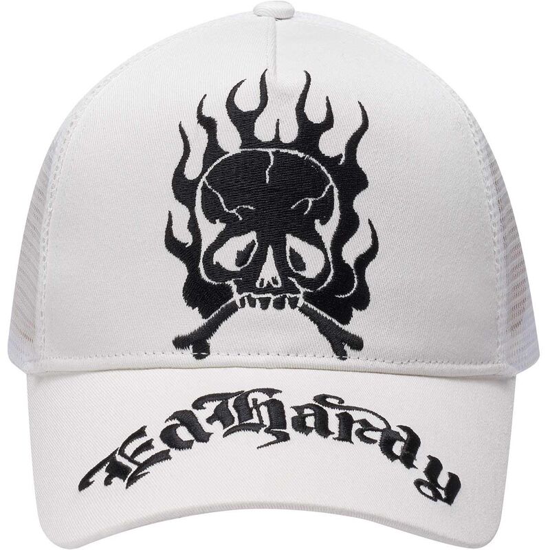 kasketter-buet-hvid-snapback-gothic-skull-in-flames-af-ed-hardy kasketter-buet-hvid-snapback-gothic-skull-in-flames-af-ed-hardy