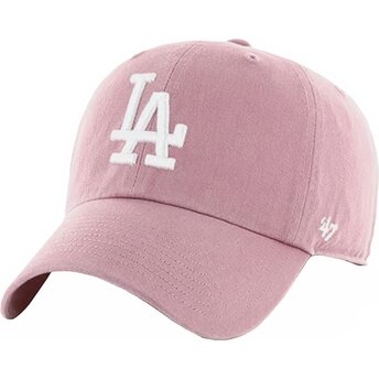 Kasketter buet lyserød justerbar rem Clean Up Mauve fra Los Angeles Dodgers MLB af 47 Brand