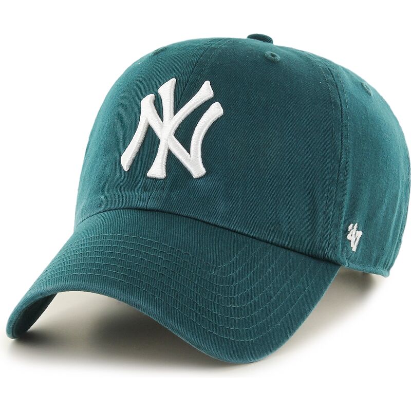 kasketter-buet-gron-justerbar-rem-clean-up-no-loop-label-pacific-green-fra-new-york-yankees-mlb-af-47-brand