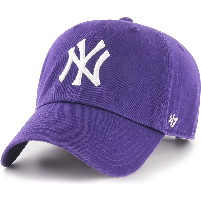kasketter-buet-violet-justerbar-rem-clean-up-no-loop-label-fra-new-york-yankees-mlb-af-47-brand kasketter-buet-violet-justerbar-rem-clean-up-no-loop-label-fra-new-york-yankees-mlb-af-47-brand