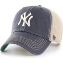 kasketter-buet-gra-snapback-clean-up-trawler-vintage-navy-fra-new-york-yankees-mlb-af-47-brand