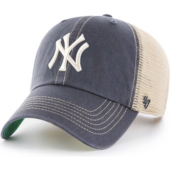 Kasketter buet grå snapback Clean Up Trawler Vintage Navy fra New York Yankees MLB af 47 Brand