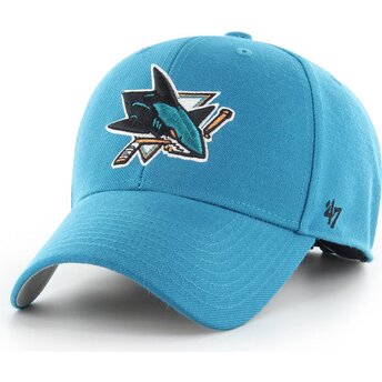 Kasketter buet blå justerbar rem MVP Dark Teal fra San Jose Sharks NHL af 47 Brand