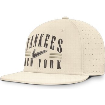 Kasketter flad beige tilpasset Dri-Fit True Structured Aero Bill fra New York Yankees MLB af Nike