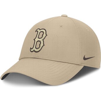 Kasketter buet beige justerbar rem Club Structured Uv Poly Ripstop fra Boston Red Sox MLB af Nike