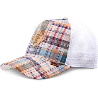 Kasketter buet flerfarvet snapback HFT Patch Check Turquoise af Djinns