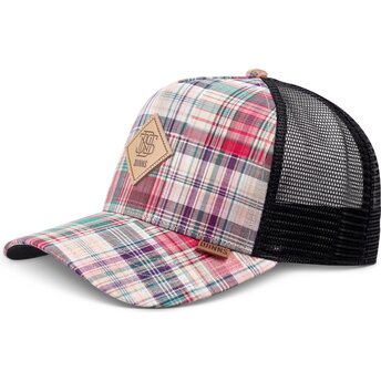 Kasketter buet flerfarvet snapback HFT Patch Check Red af Djinns