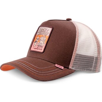 Kasketter buet brun snapback HFT LSCC Funky Patch af Djinns