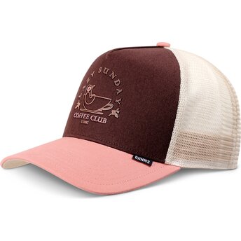 Kasketter buet brun snapback rosa HFT Lazy Bird af Djinns