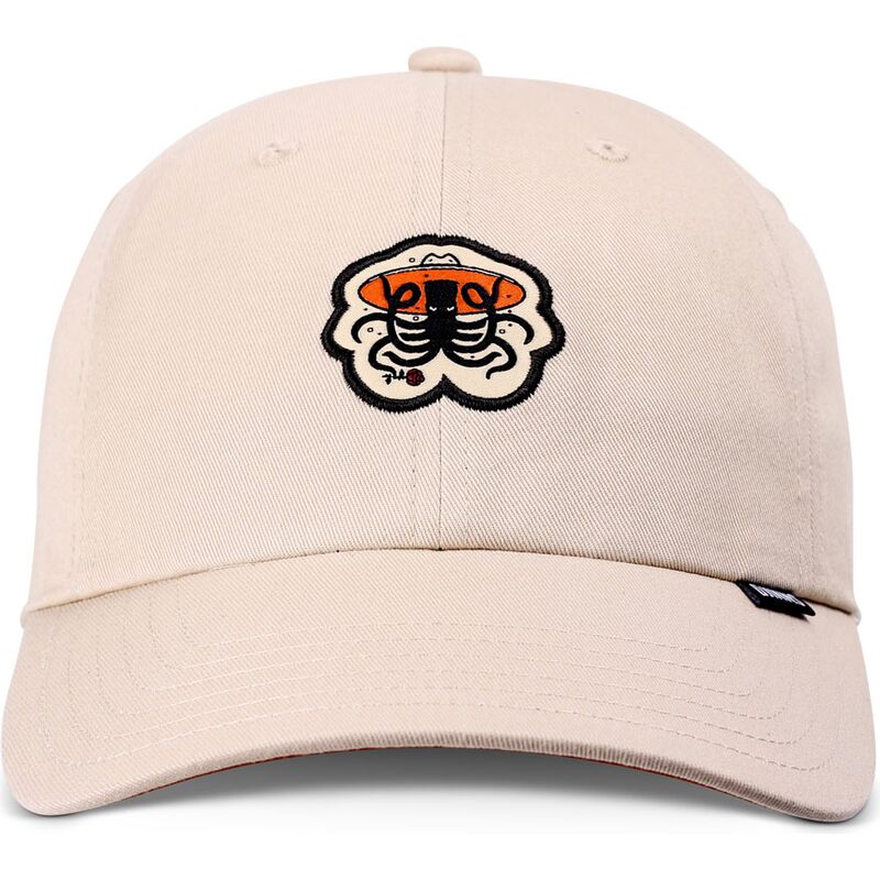 kasketter-buet-beige-justerbar-rem-rose-kraken-af-djinns kasketter-buet-beige-justerbar-rem-rose-kraken-af-djinns