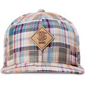 kasketter-flad-flerfarvet-snapback-patch-check-turquioise-af-djinns