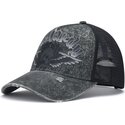 kasketter-buet-gra-snapback-flaming-gothic-skull-washed-af-ed-hardy