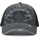 kasketter-buet-gra-snapback-flaming-gothic-skull-washed-af-ed-hardy
