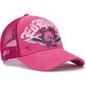 kasketter-buet-lyserod-snapback-flaming-gothic-skull-washed-af-ed-hardy