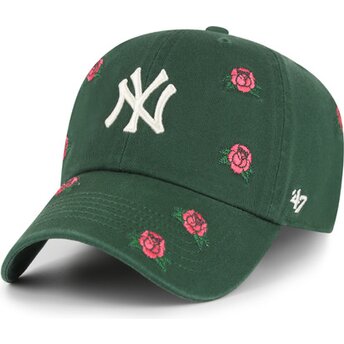 Kasketter buet grøn justerbar rem Clean Up Scatter fra New York Yankees MLB af 47 Brand