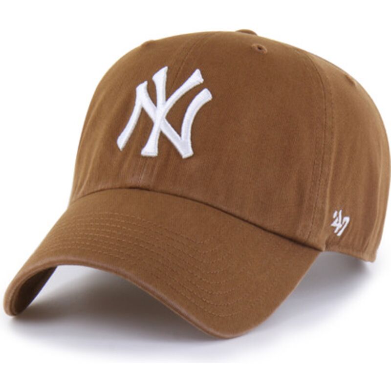 kasketter-buet-brun-justerbar-rem-clean-up-pinecone-fra-new-york-yankees-mlb-af-47-brand