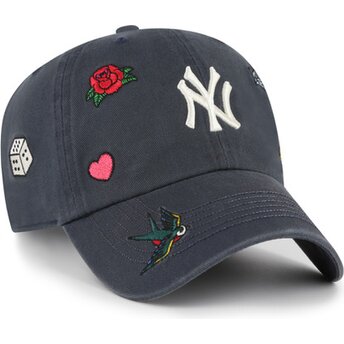 Kasketter buet marineblå justerbar rem Clean Up Multi Scatter fra New York Yankees MLB af 47 Brand