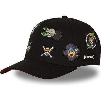Kasketter buet sort snapback OP8 FLA Straw Hat Pirates One Piece af Capslab