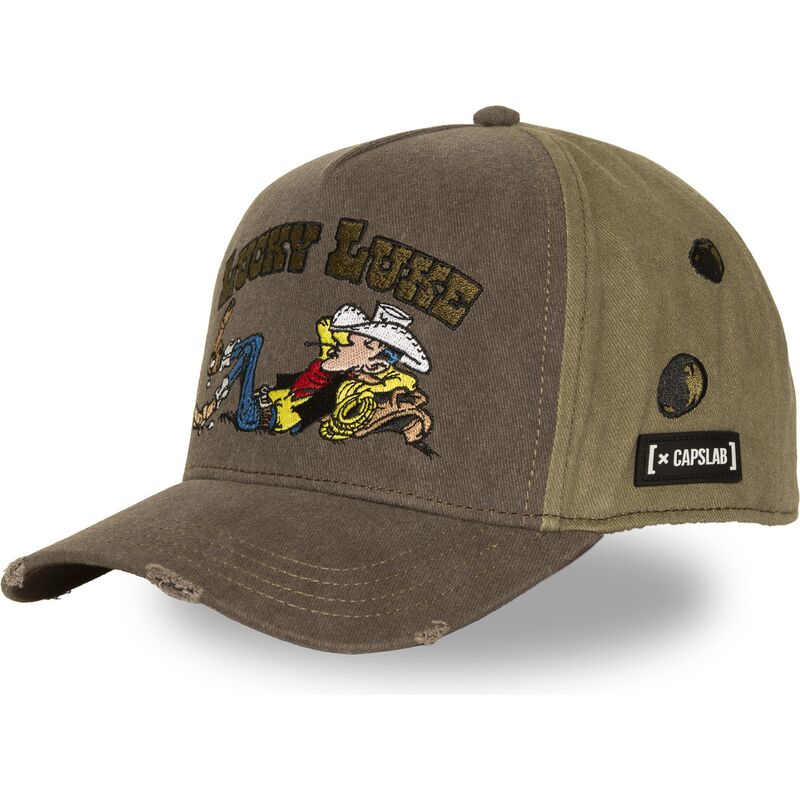 kasketter-buet-brun-snapback-lck4-luc-lucky-luke-af-capslab kasketter-buet-brun-snapback-lck4-luc-lucky-luke-af-capslab