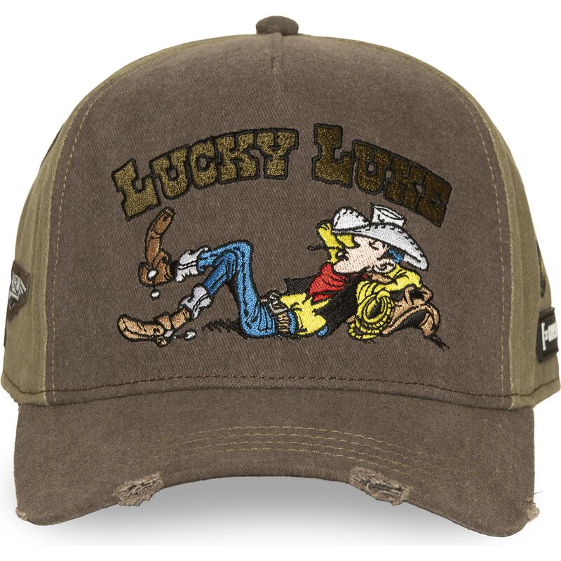 kasketter-buet-brun-snapback-lck4-luc-lucky-luke-af-capslab kasketter-buet-brun-snapback-lck4-luc-lucky-luke-af-capslab