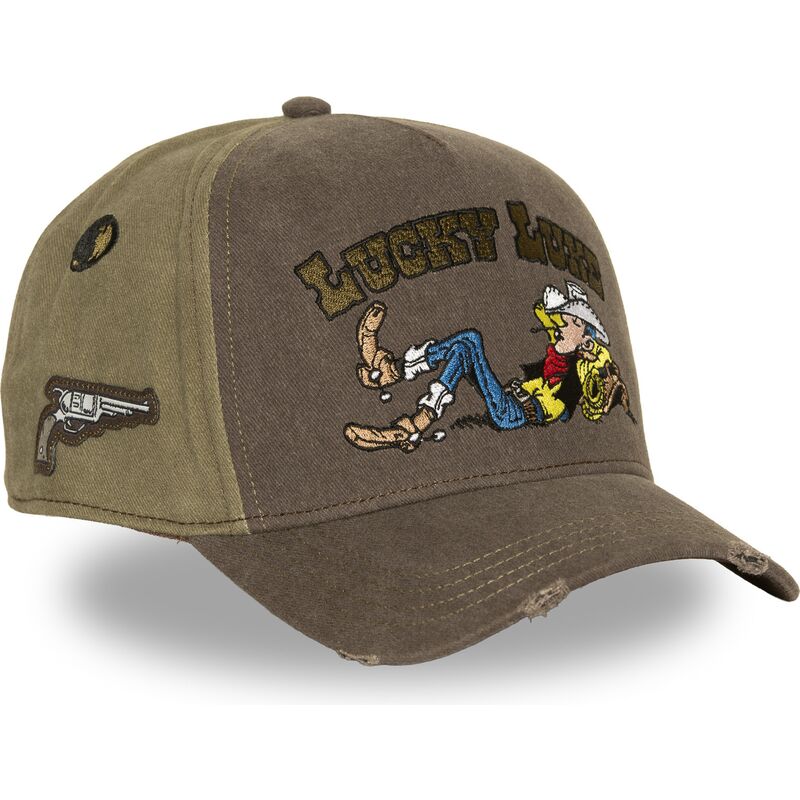 kasketter-buet-brun-snapback-lck4-luc-lucky-luke-af-capslab kasketter-buet-brun-snapback-lck4-luc-lucky-luke-af-capslab